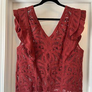 BRAND NEW WHITE HOUSE BLACK MARKET NWT CROCHET TOP SIZE L
